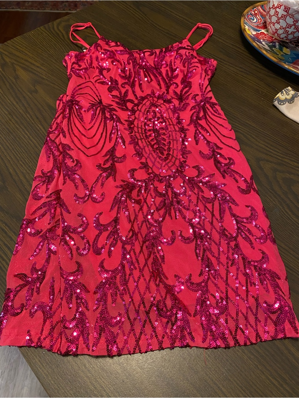 Sequin Embellished Pink Party Dress